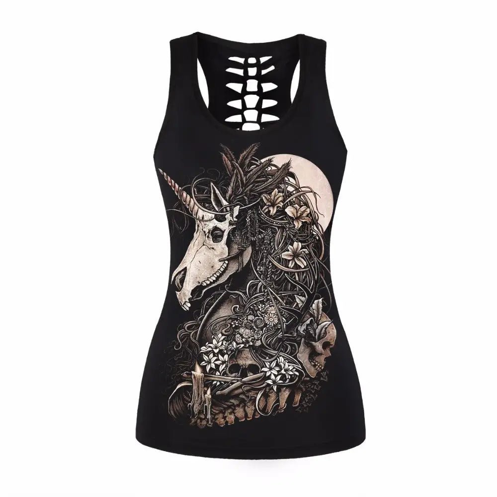 Open - Back Gothic Tank Top for Summer Style - Cosparty