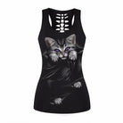 Open-Back Gothic Tank Top for Summer Style - S / Kitten - Shirt