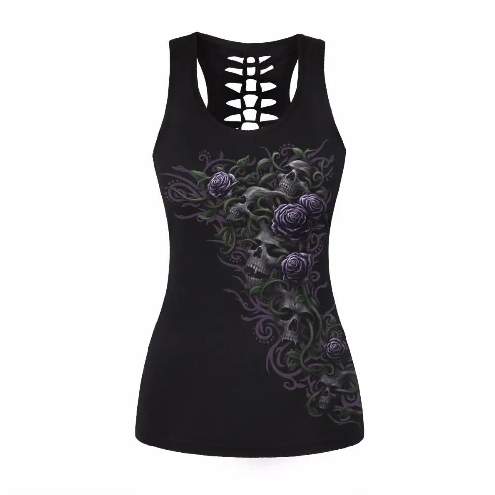 Open - Back Gothic Tank Top for Summer Style - Cosparty