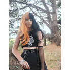 Orange and Black Lolita Wig with Sweet Fringe for Gothic Aesthetic - wig