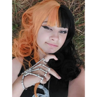 Orange and Black Lolita Wig with Sweet Fringe for Gothic Aesthetic - wig