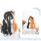 Orange and Black Lolita Wig with Sweet Fringe for Gothic Aesthetic - wig