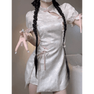 Oriental Cheongsam Inspired Kimono Dress with Cut - Outs - Cosparty
