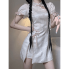 Oriental Cheongsam Inspired Kimono Dress with Cut - Outs - Cosparty