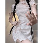 Oriental Cheongsam Inspired Kimono Dress with Cut - Outs - Cosparty