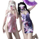 Oriental Floral Kimono Dress Set for a Seductive Look - Lingerie