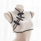 Oriental Inspired Lingerie Set with Lace and Asymmetrical Fastenings - Cosparty