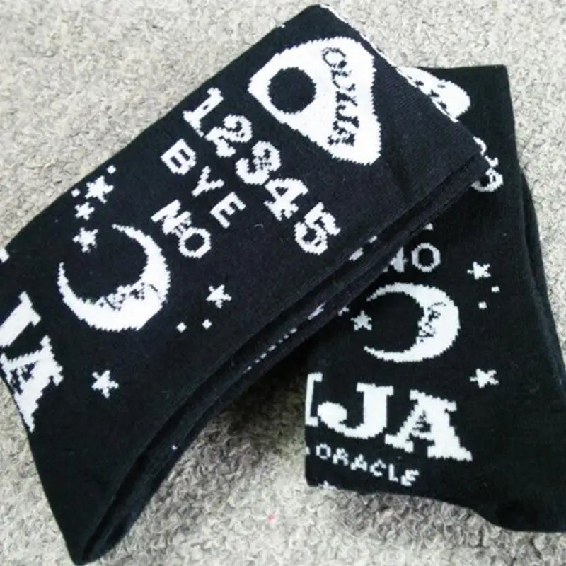 Ouija Board Knee Socks for Cozy Gothic Style - socks