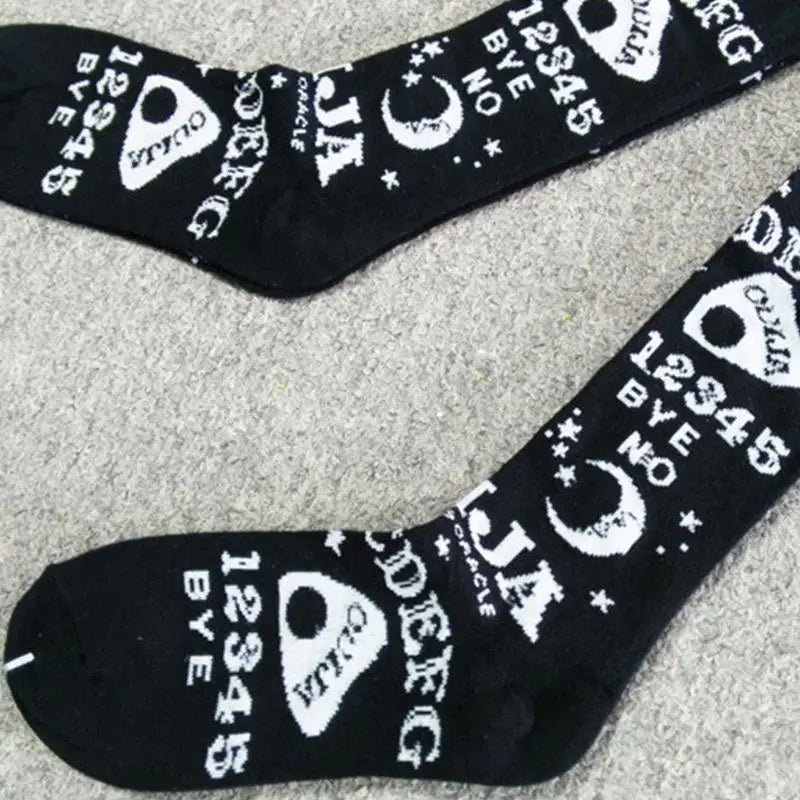 Ouija Board Knee Socks for Cozy Gothic Style - socks