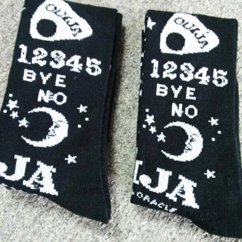 Ouija Board Knee Socks for Cozy Gothic Style - socks