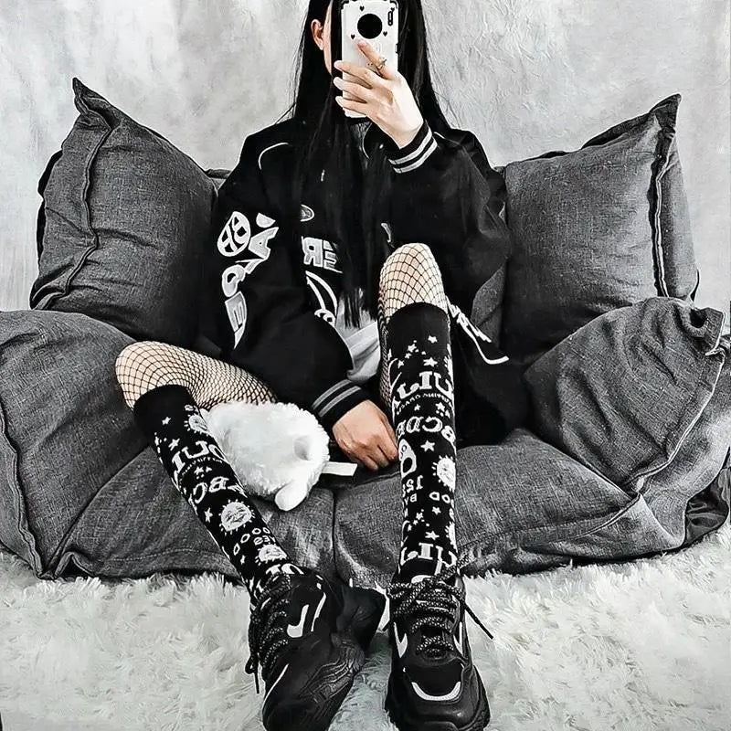 Ouija Board Knee Socks for Cozy Gothic Style - Cosparty