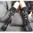 Ouija Board Knee Socks for Cozy Gothic Style - Cosparty