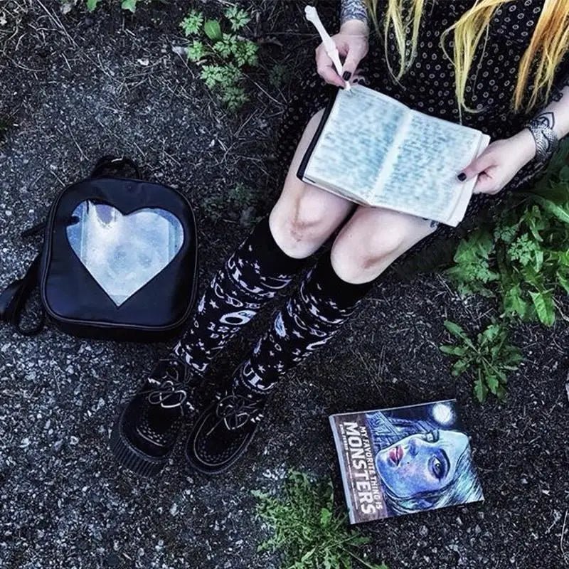 Ouija Board Knee Socks for Cozy Gothic Style - Cosparty