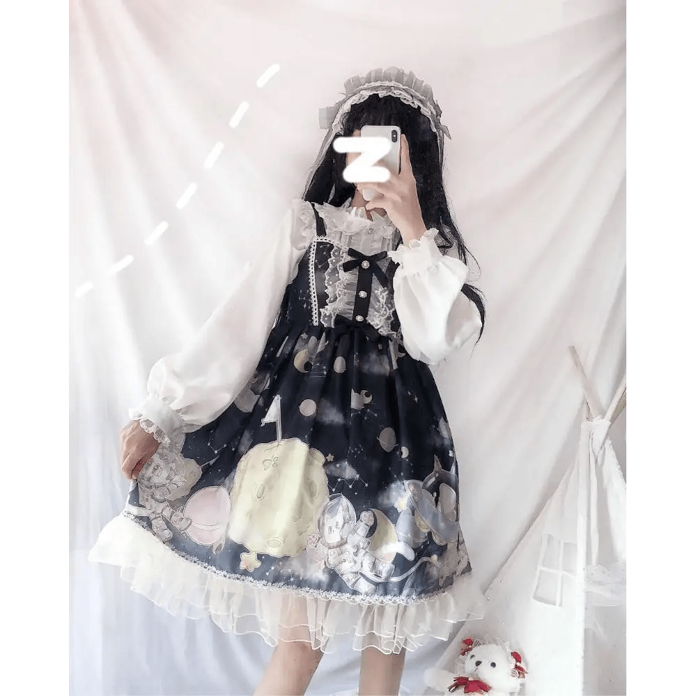 Outerspace Alien Inspired Lolita Dress for Cosmic Princesses - Cosparty