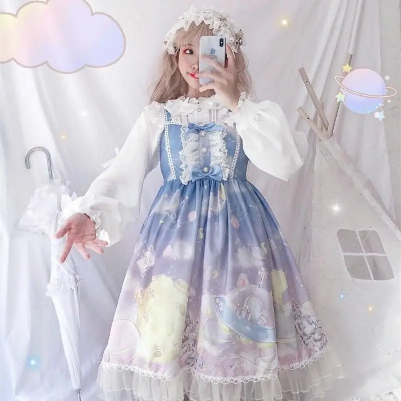 Outerspace Alien Inspired Lolita Dress for Cosmic Princesses - Cosparty