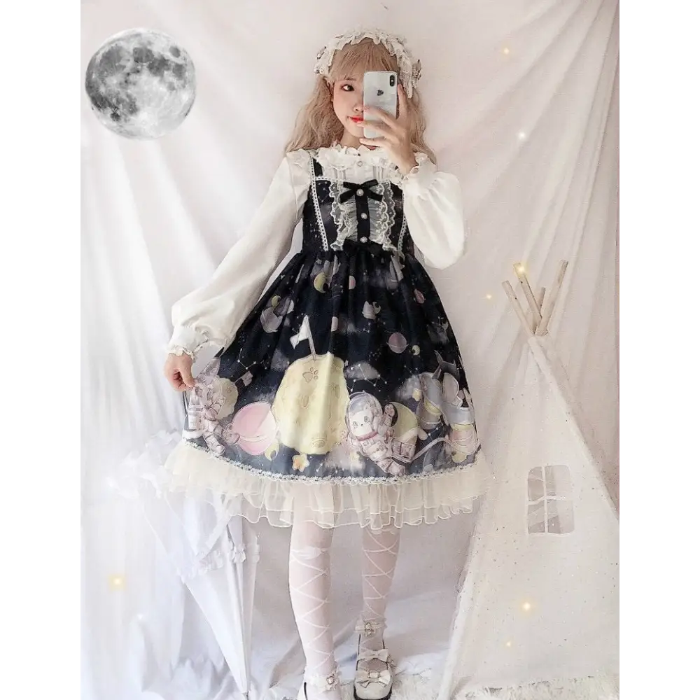 Outerspace Alien Inspired Lolita Dress for Cosmic Princesses - dress