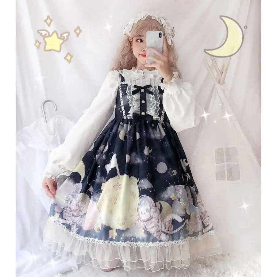 Outerspace Alien Inspired Lolita Dress for Cosmic Princesses - dress