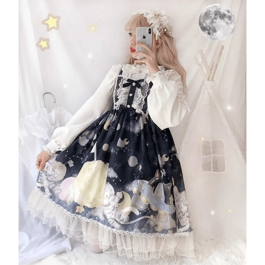 Outerspace Alien Inspired Lolita Dress for Cosmic Princesses - Cosparty