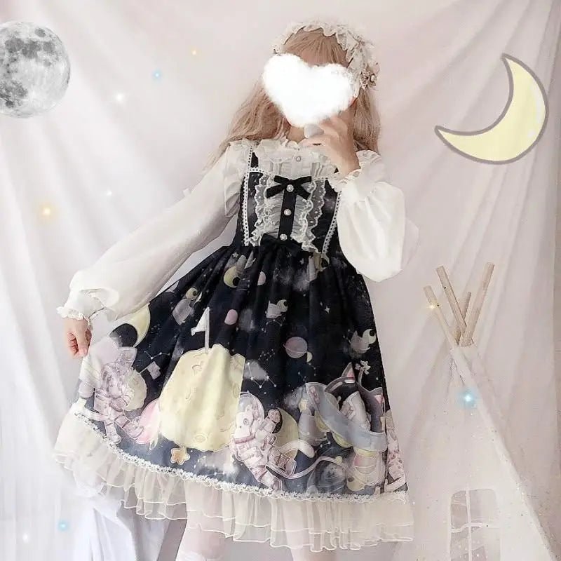 Outerspace Alien Inspired Lolita Dress for Cosmic Princesses - Cosparty