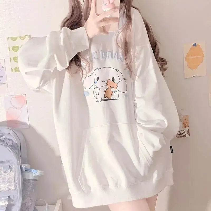 Oversized cozy cinna hoodie - cinna - cinnamoroll - hooded - kawaii - sanrio