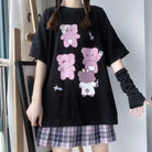 Oversized Pastel Goth Teddy Bear Inspired Japanese Tee - shirt