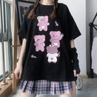 Oversized Pastel Goth Teddy Bear Inspired Japanese Tee - shirt