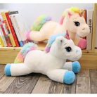 Oversized Unicorn Plushie with Holographic Horn and Rainbow Mane - Plush