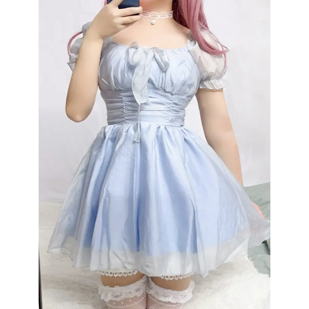 Pale Blue Princess Dress - angelcore, angelic, cinderella, coquette, dollette Cosparty