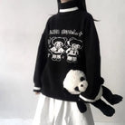 Panda Playgirl Gothic Anime Turtleneck Sweater with 48cm Sleeve Length - sweater