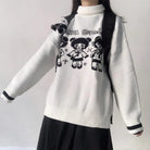 Panda Playgirl Gothic Anime Turtleneck Sweater with 48cm Sleeve Length - sweater