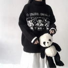 Panda Playgirl Gothic Anime Turtleneck Sweater with 48cm Sleeve Length - Black / S - sweater