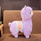 Pastel Alpaca Plush Toy with Candy Colored Saddle - stuffed animal