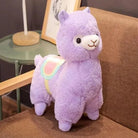 Pastel Alpaca Plush Toy with Candy Colored Saddle - stuffed animal