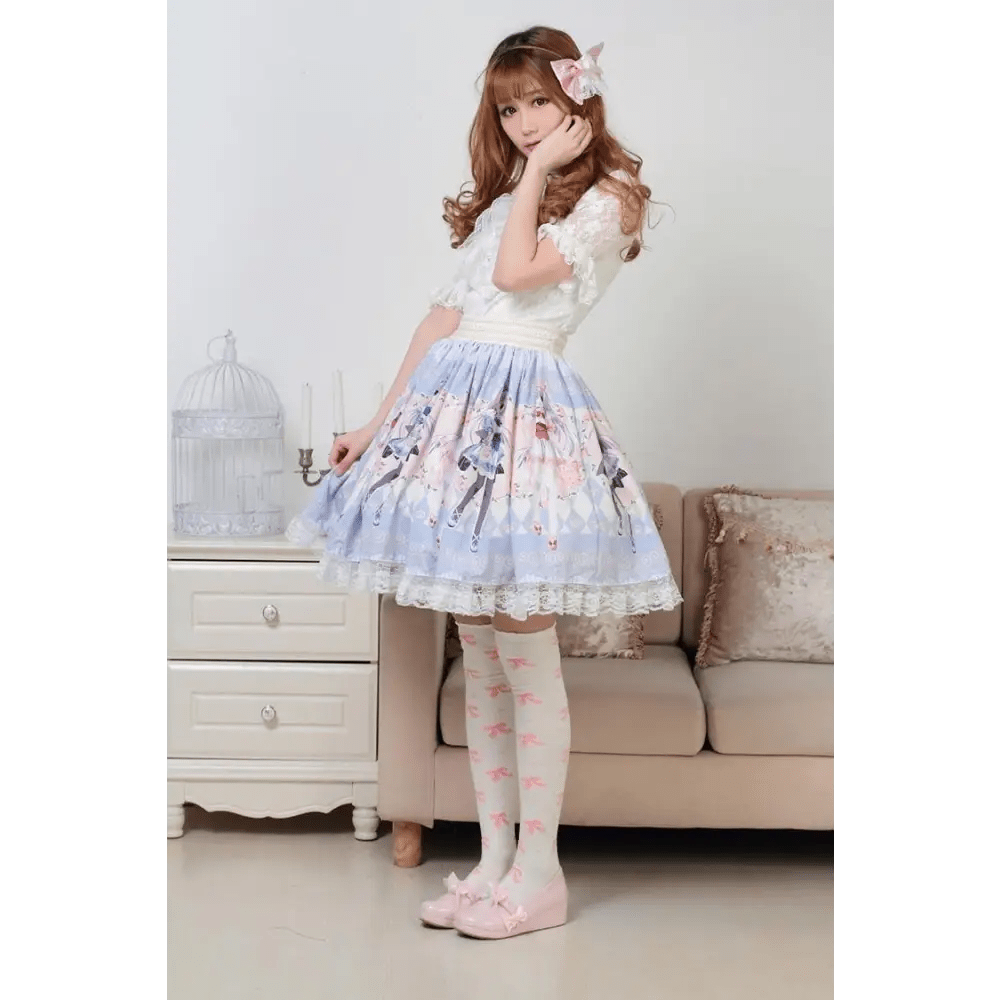 Pastel Anime Girl Lolita Skirt in Kawaii Fairy Kei Style - Cosparty
