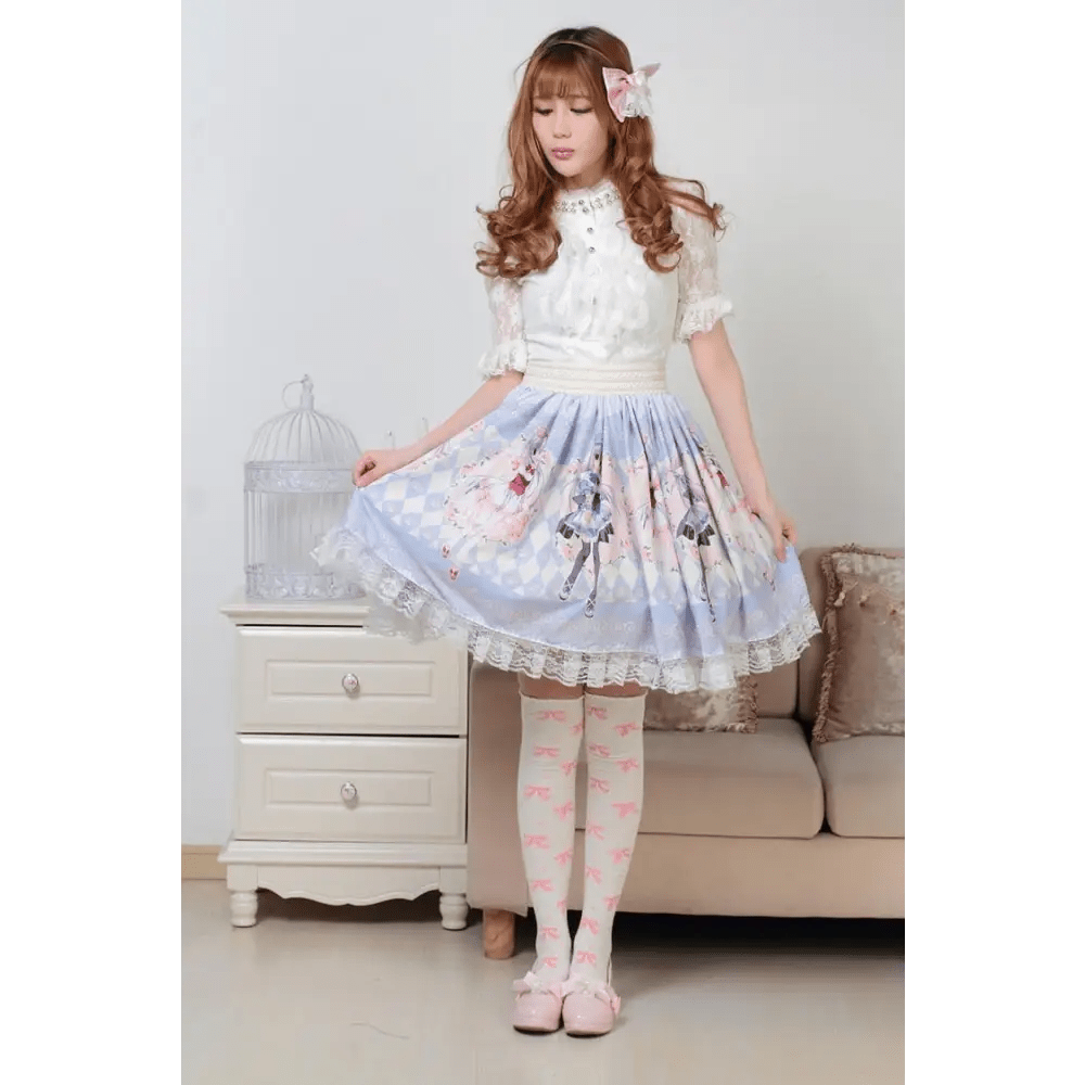 Pastel Anime Girl Lolita Skirt in Kawaii Fairy Kei Style - Cosparty
