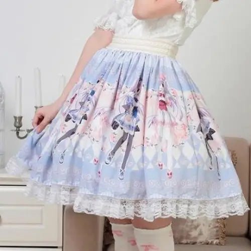 Pastel Anime Girl Lolita Skirt in Kawaii Fairy Kei Style - Cosparty