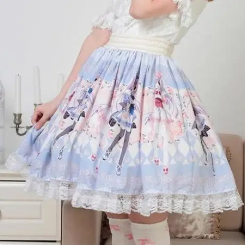 Pastel Anime Girl Lolita Skirt in Kawaii Fairy Kei Style - Skirts