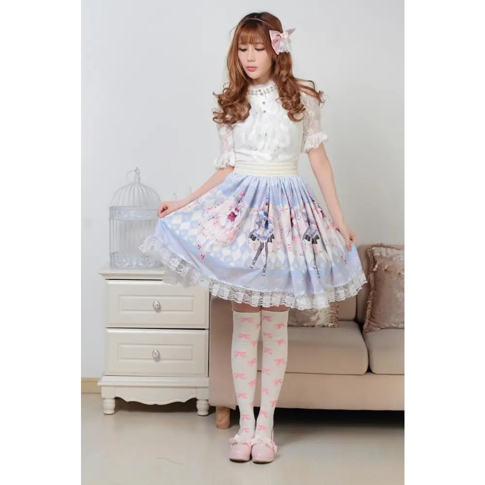 Pastel Anime Girl Lolita Skirt in Kawaii Fairy Kei Style - Skirts