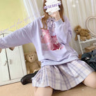 Pastel Anime Sweatshirt with Matching Skirt for Otaku Style - onesie