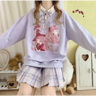 Pastel Anime Sweatshirt with Matching Skirt for Otaku Style - onesie