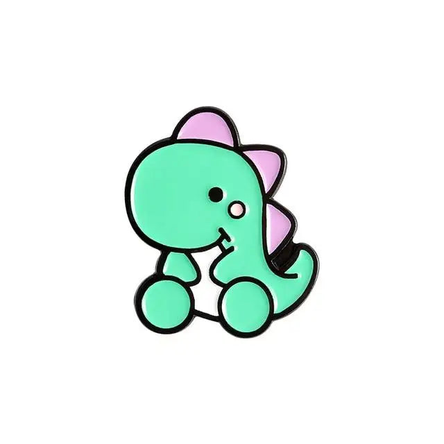 Pastel Baby Dinosaur Enamel Pins from Nomming Usagi New Condition - Green T-Rex - pin