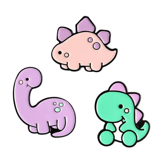 Pastel Baby Dinosaur Enamel Pins from Nomming Usagi New Condition - Set of all 3 (Save $6!) - pin