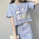 Pastel Blue Bear Tee for Kawaii Fashion Lovers - shirt