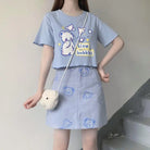 Pastel Blue Bear Tee for Kawaii Fashion Lovers - shirt