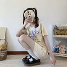 Pastel Blue Bear Tee for Kawaii Fashion Lovers - Cosparty
