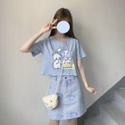 Pastel Blue Bear Tee for Kawaii Fashion Lovers - shirt