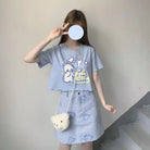 Pastel Blue Bear Tee for Kawaii Fashion Lovers - Cosparty