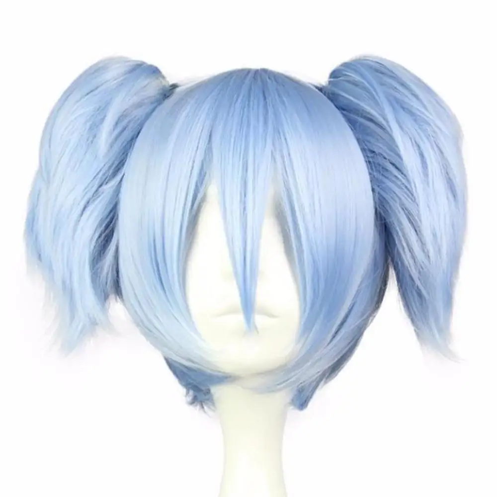 Pastel Blue Kawaii Double Pigtail Wig - Wig