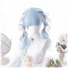 Pastel Blue Long Wavy Lolita Wig with Sweet Fringe - Cosparty