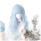 Pastel Blue Long Wavy Lolita Wig with Sweet Fringe - Cosparty